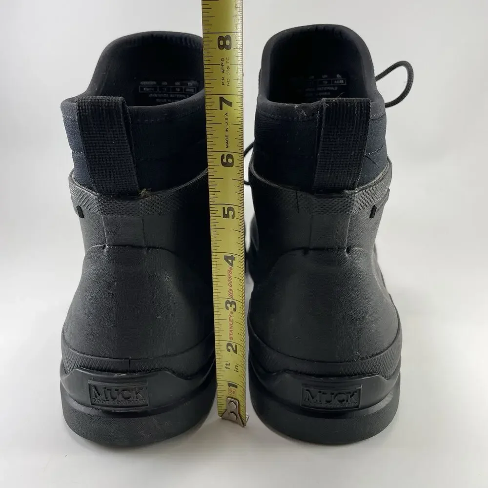 Muck Boots All Cast Lace Up Duck Boot Black Waterproof Neoprene Mens Size 11